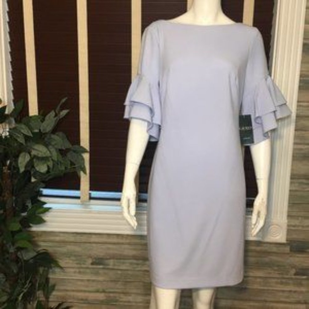 RALPH LAUREN Light Blue Crepe Dress Size 8